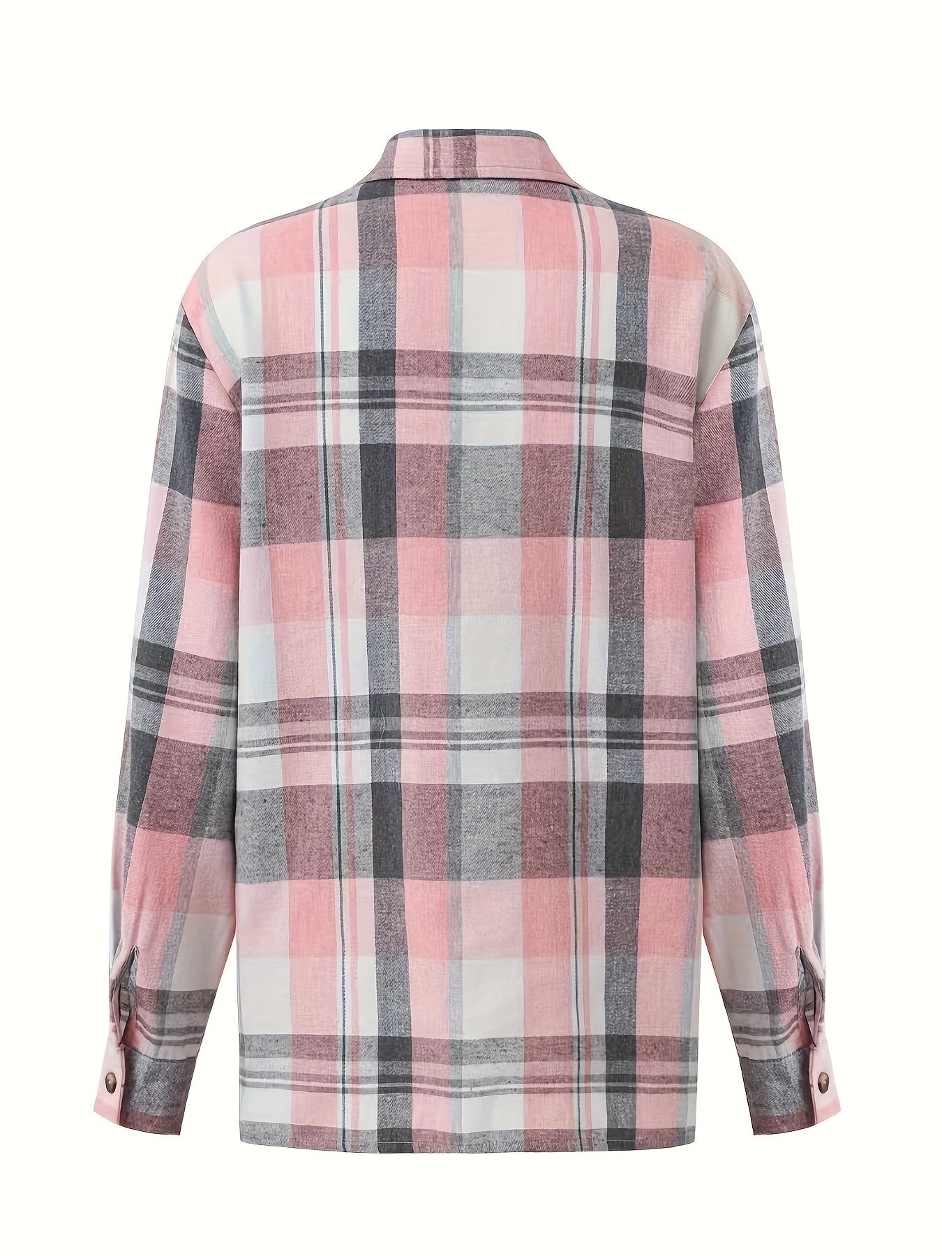 Camisa de poliéster a cuadros con botones para estilo casual