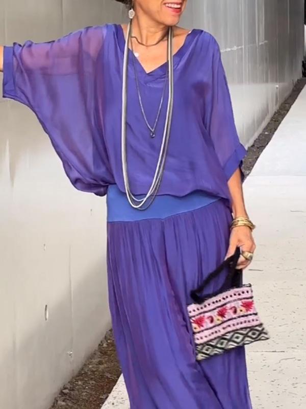 Adeline | Conjunto de dos piezas drapeado con pernera ancha