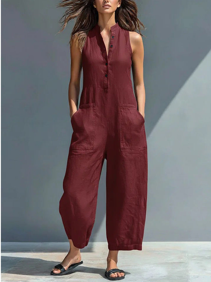 Vega | Mono minimalista sin mangas con cuello mao