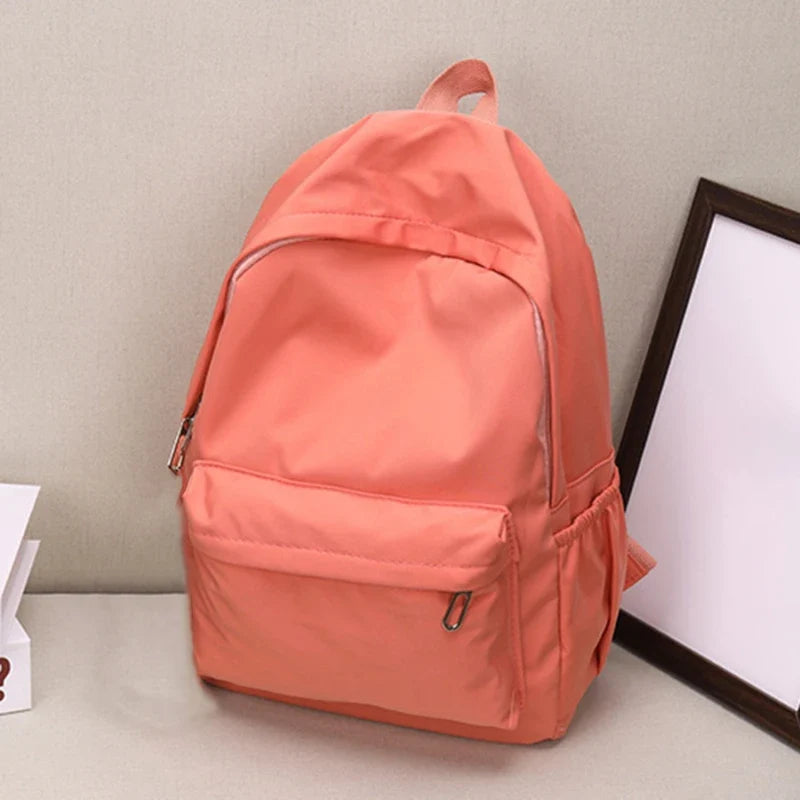 Mochila mujer escolar de nylon impermeable con gran capacidad