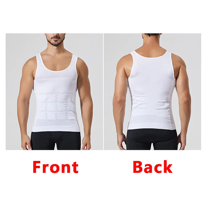 Camiseta compresiva hombre sin costuras para control abdominal