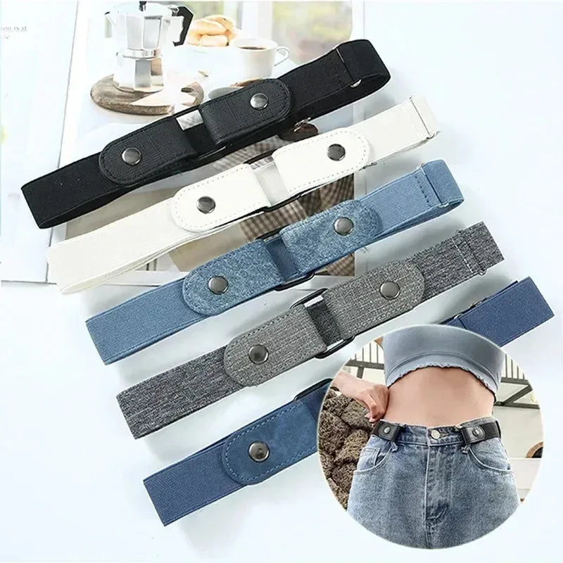 Cinturón elástico invisible unisex sin hebilla para jeans y pantalones