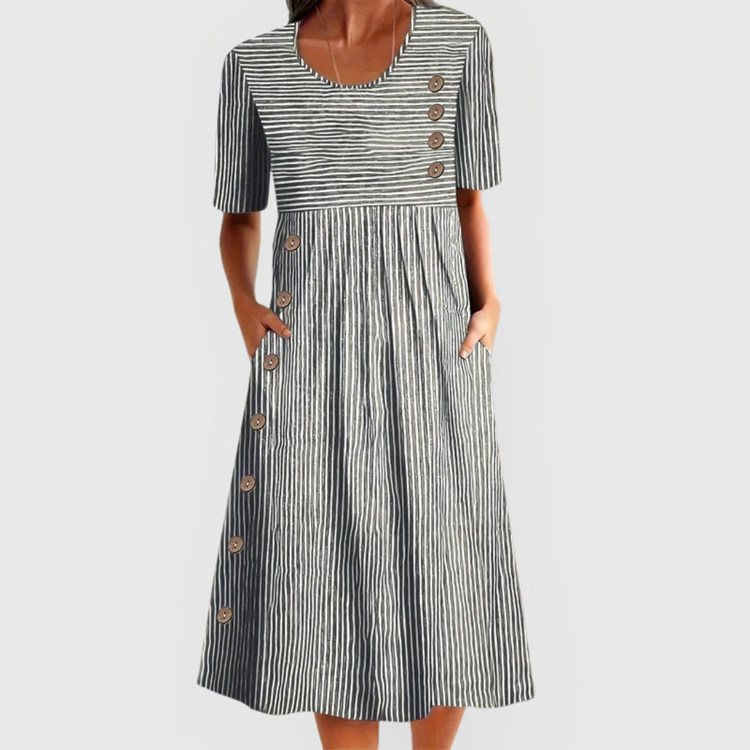 Aurora | Vestido midi de rayas