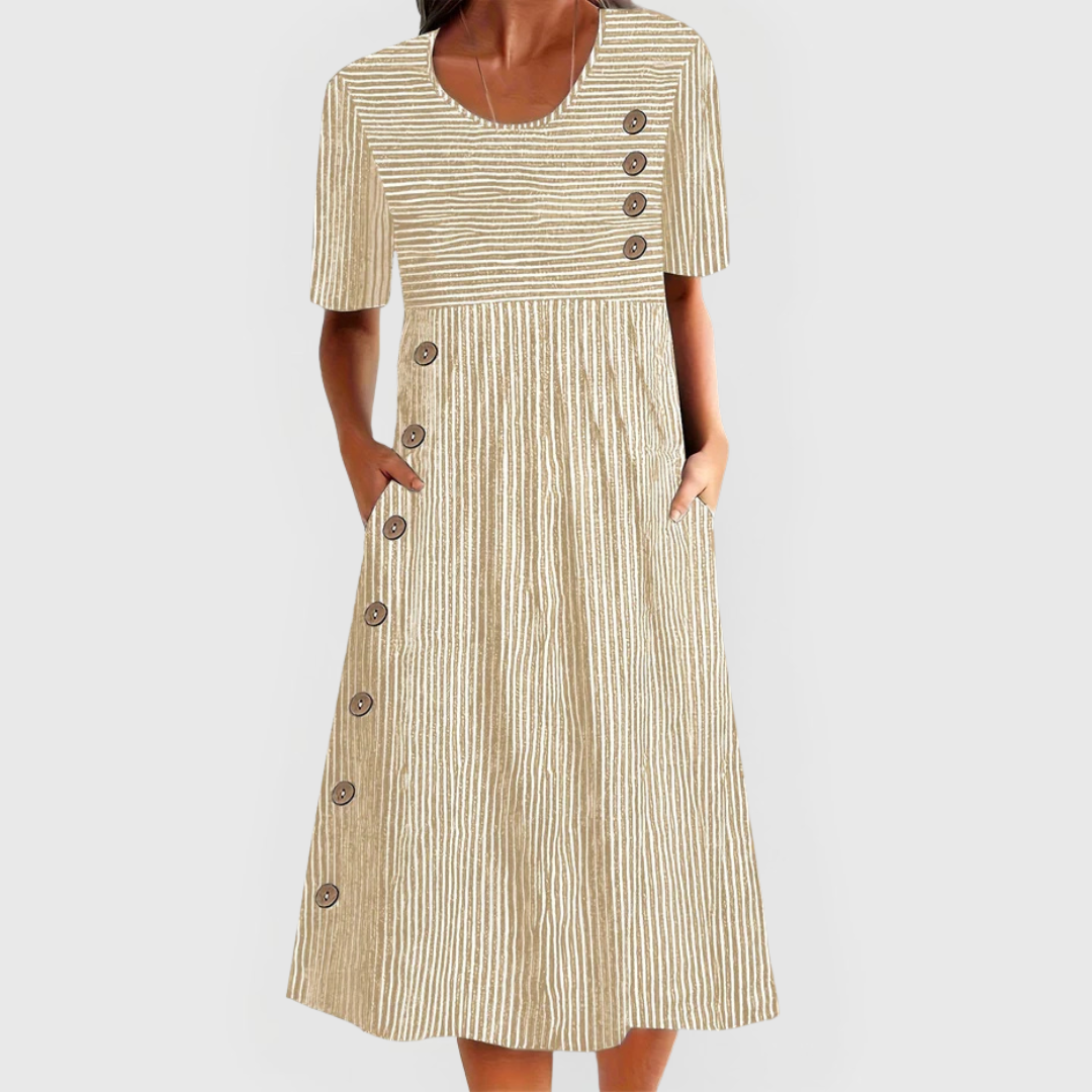 Aurora | Vestido midi de rayas