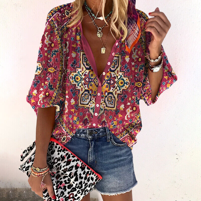 Brielle | Blusa floral con botones delanteros