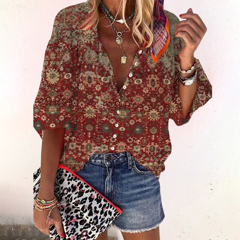 Brielle | Blusa floral con botones delanteros