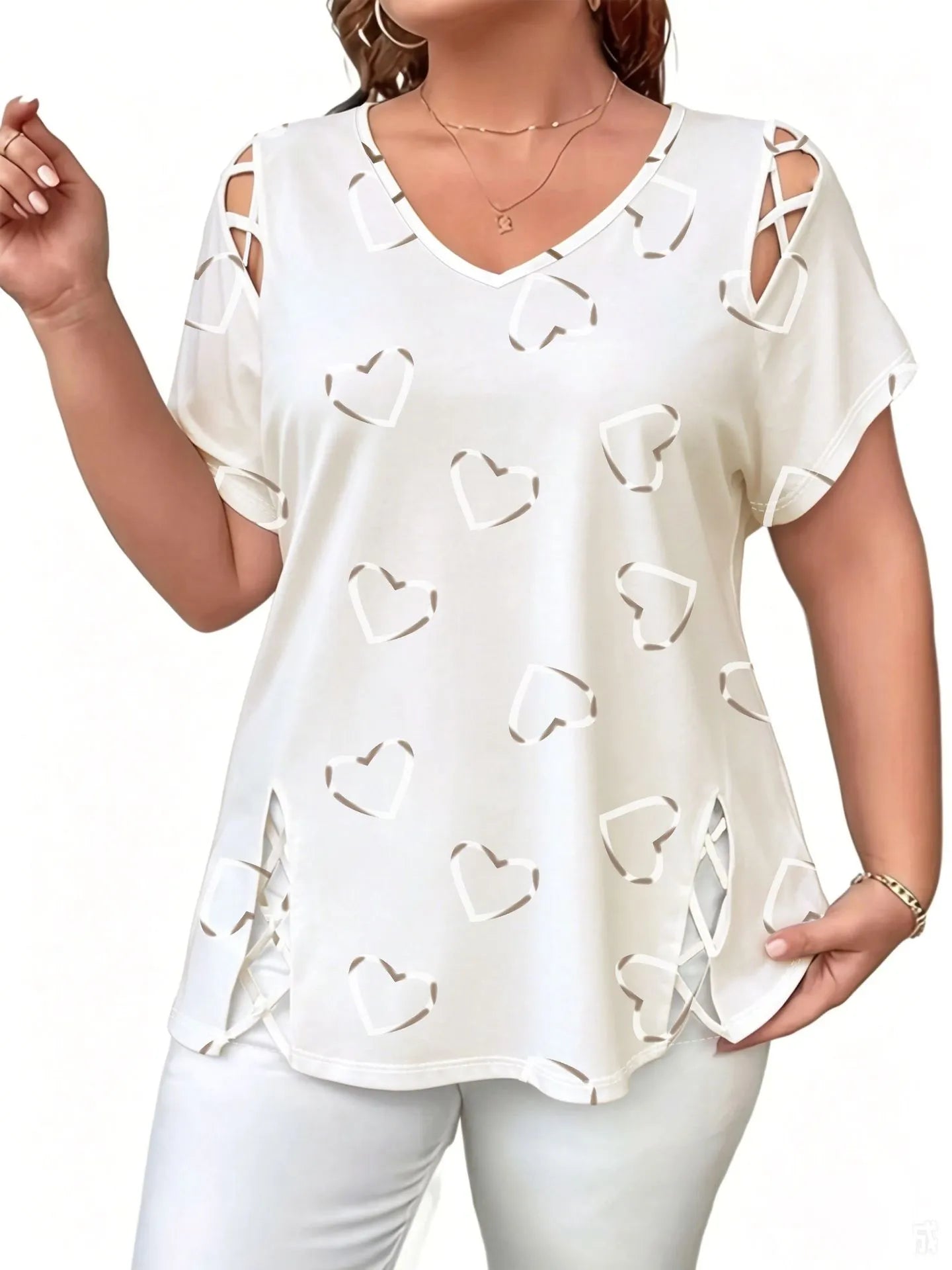 Blusa mujer con estampado tie-dye y detalles entrelazados