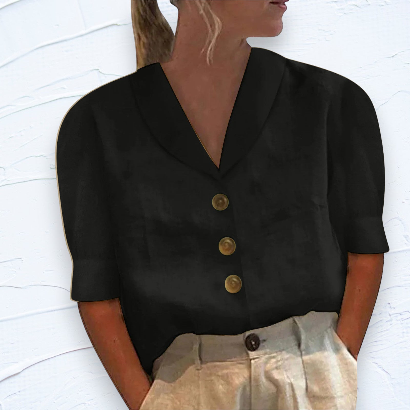 Top elegante de lino – Comodidad veraniega sin esfuerzo