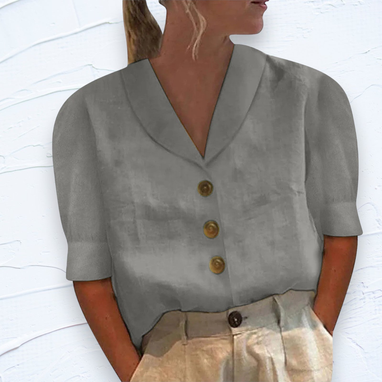 Top elegante de lino – Comodidad veraniega sin esfuerzo