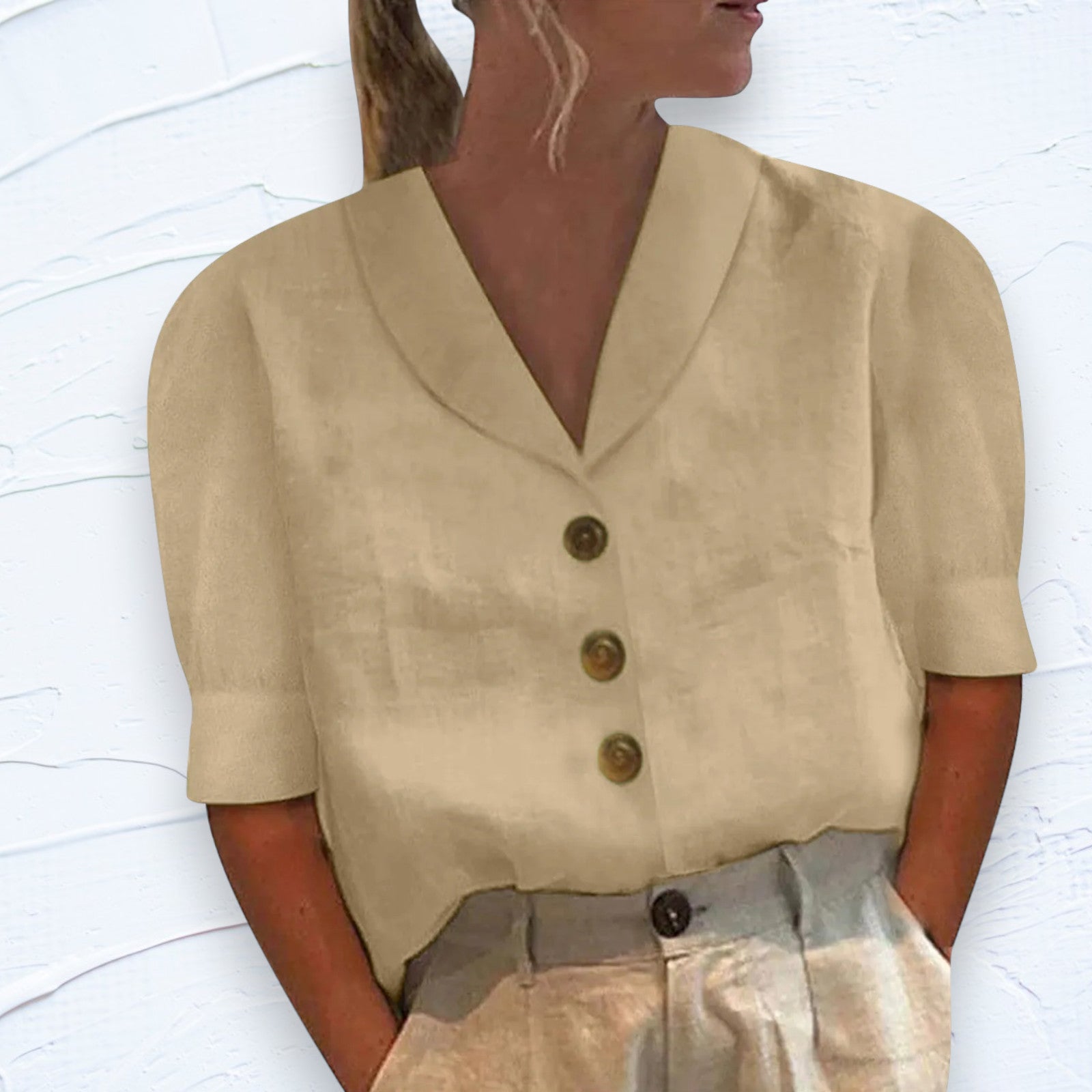 Top elegante de lino – Comodidad veraniega sin esfuerzo
