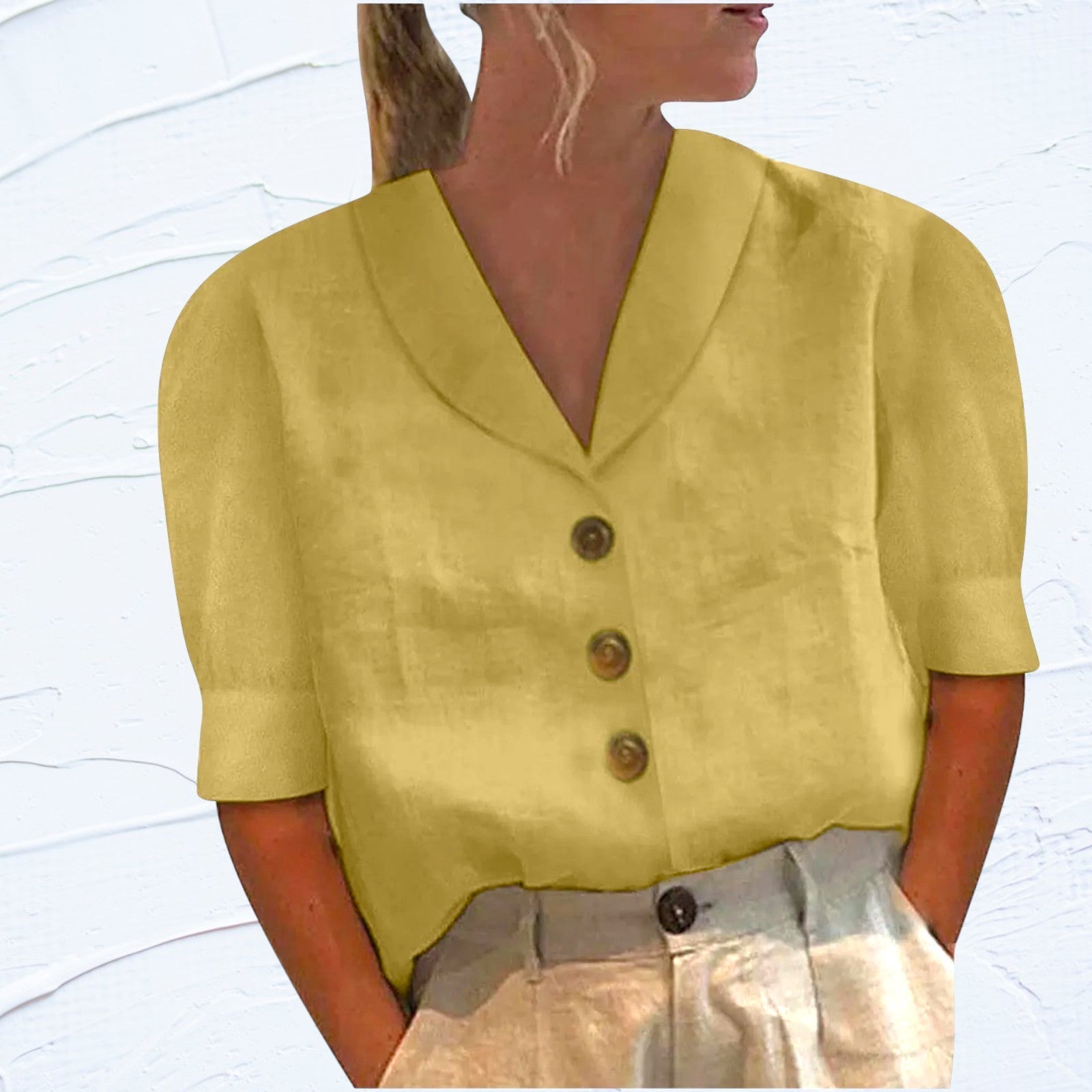 Top elegante de lino – Comodidad veraniega sin esfuerzo