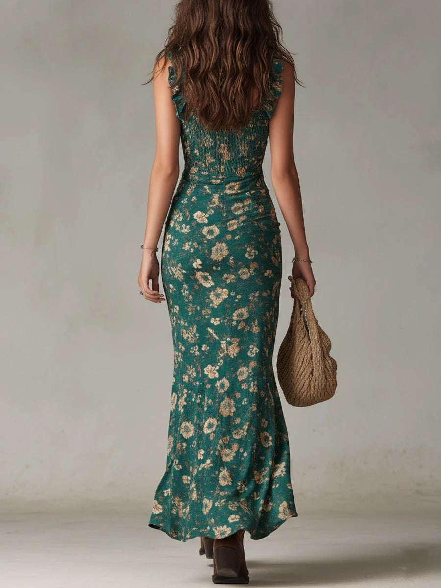 Vestido maxi – Floral boho con abertura lateral