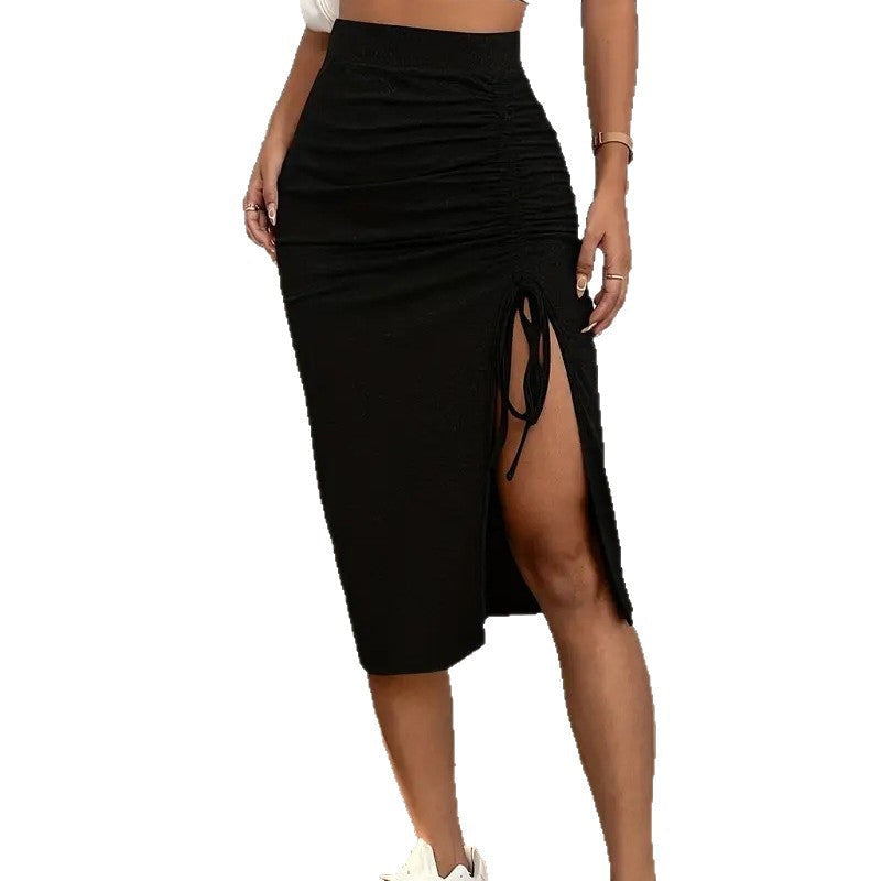 Falda de mujer de talle alto con abertura ajustable