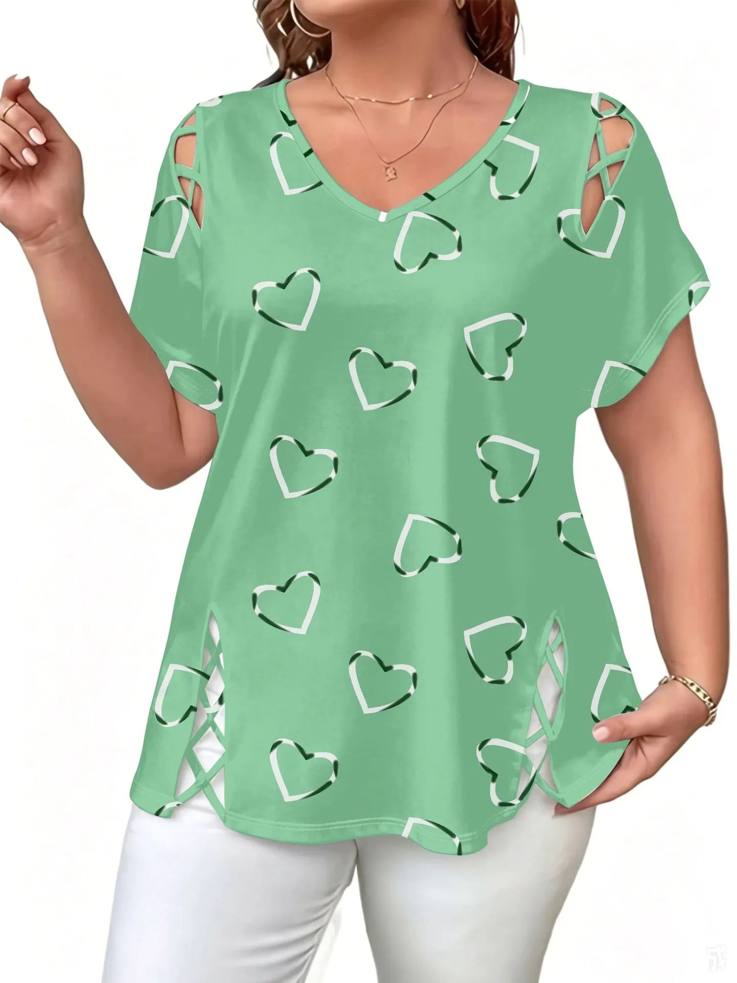 Blusa mujer con estampado tie-dye y detalles entrelazados