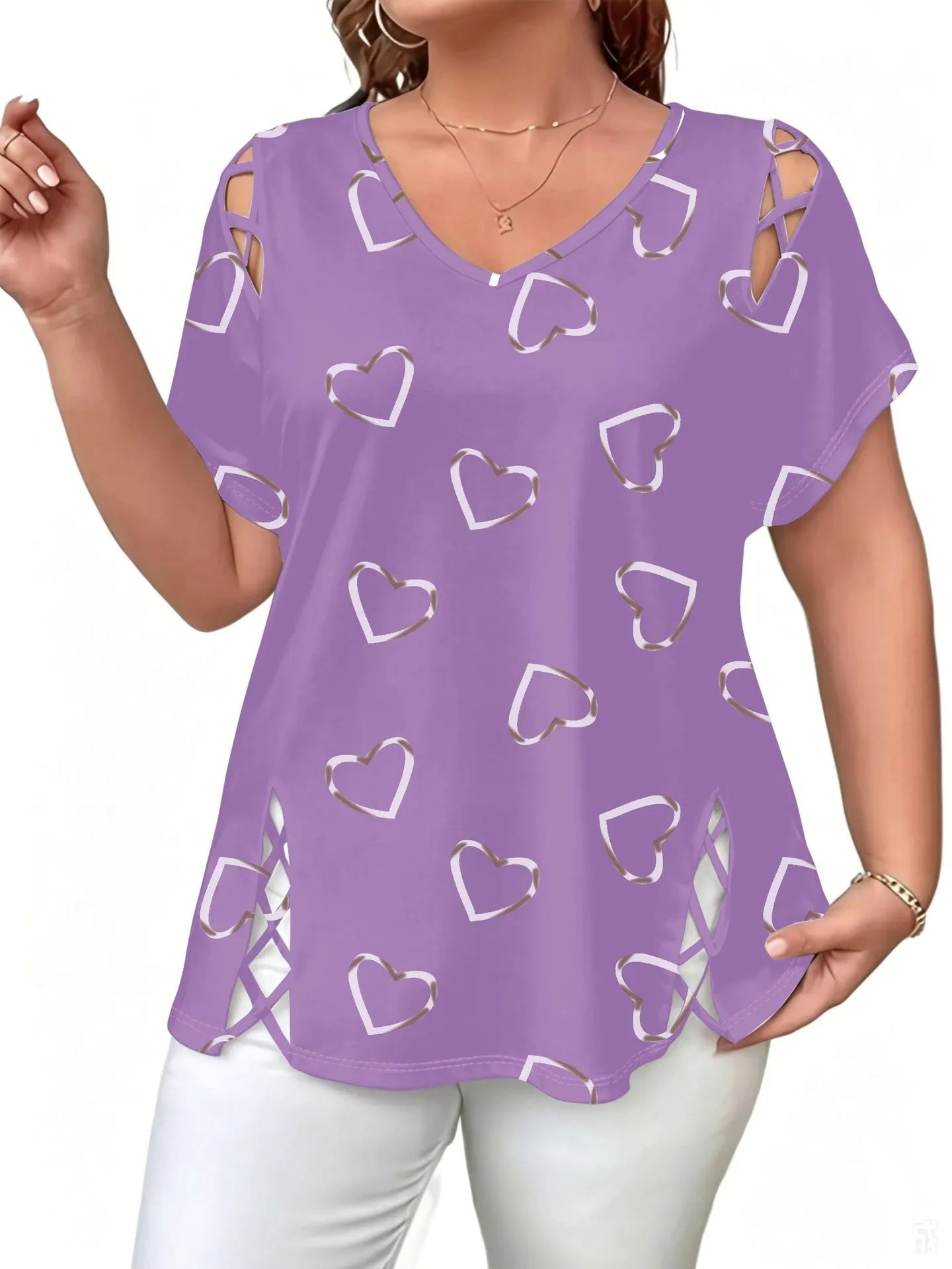Blusa mujer con estampado tie-dye y detalles entrelazados