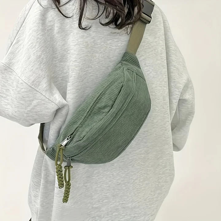 Bolso bandolera mujer en nylon con bolsillos y correa ajustable