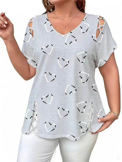 Blusa mujer con estampado tie-dye y detalles entrelazados