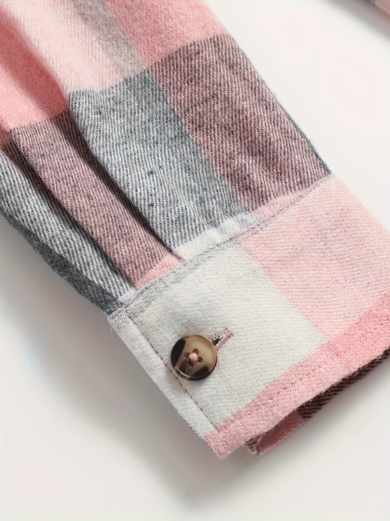 Camisa de poliéster a cuadros con botones para estilo casual