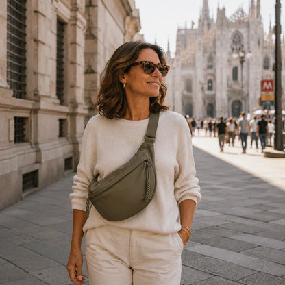 Bolso bandolera mujer en nylon con bolsillos y correa ajustable