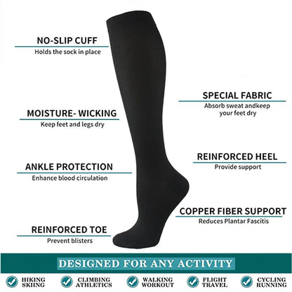 Calcetines de compresión unisex para deporte viaje y uso diario