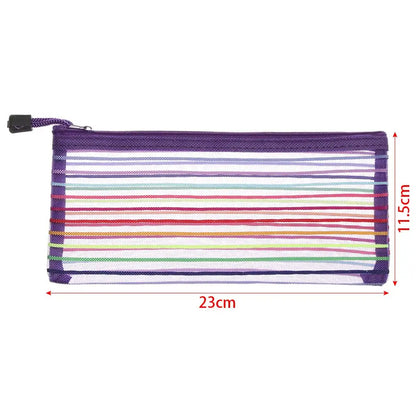 Estuche escolar grande de tela con 4 compartimentos y separador transparente