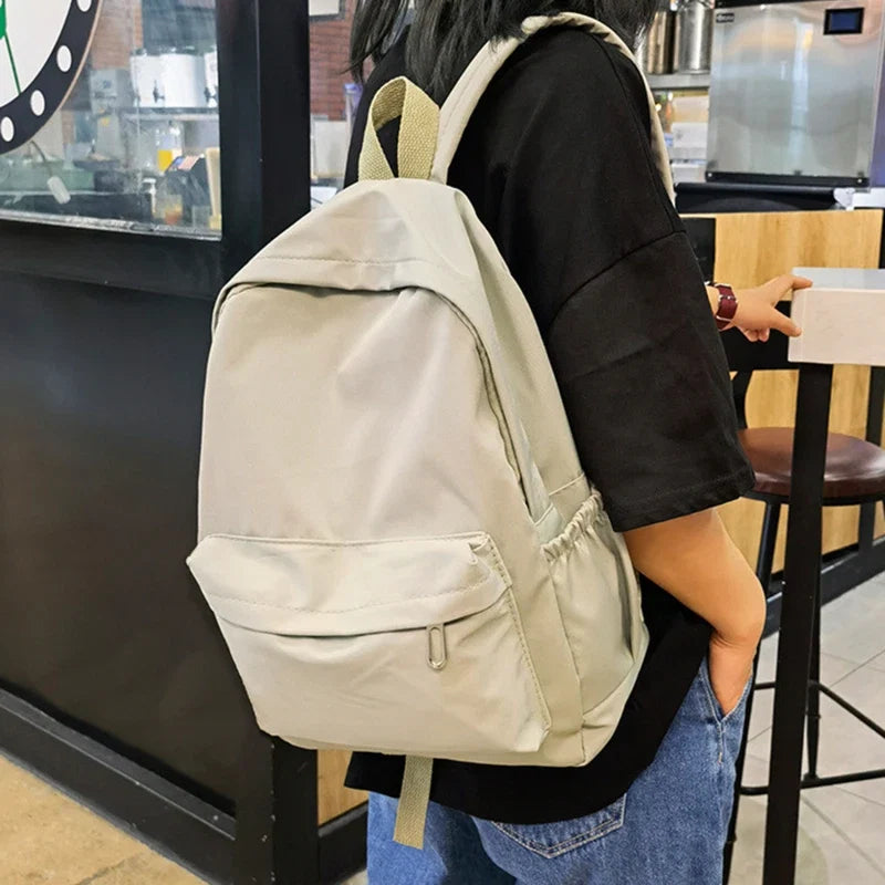 Mochila mujer escolar de nylon impermeable con gran capacidad