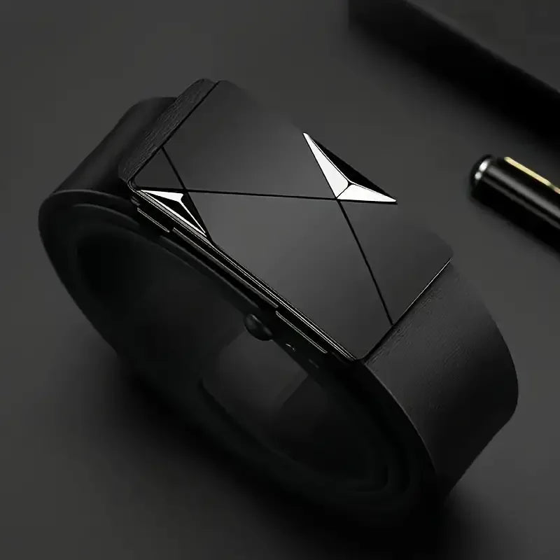 Cinturón hombre de PU con hebilla automática moderna