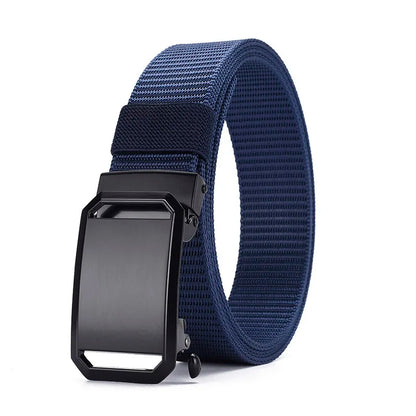 Cinturón hombre de lona con hebilla automática para jeans