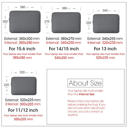 Funda portátil de tela para MacBook y laptop 33.02 cm a 39.62 cm