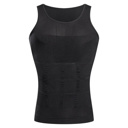 Camiseta compresiva hombre sin costuras para control abdominal