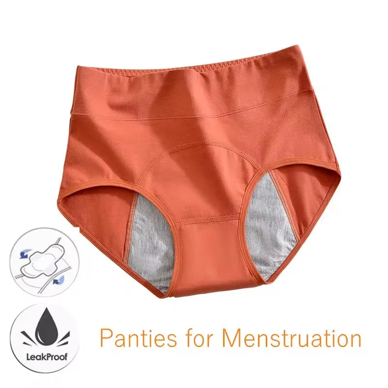 Braga menstrual mujer algodón de cintura alta anti-fugas
