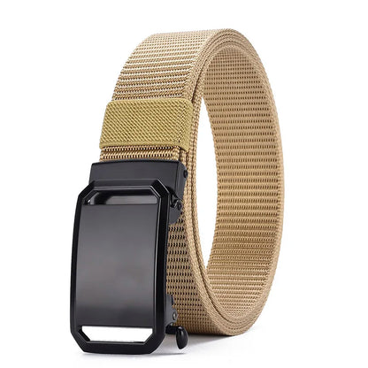 Cinturón hombre de lona con hebilla automática para jeans