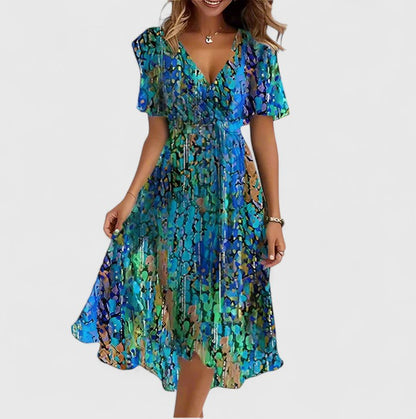 Anais | Vestido corto floral con mangas de volante