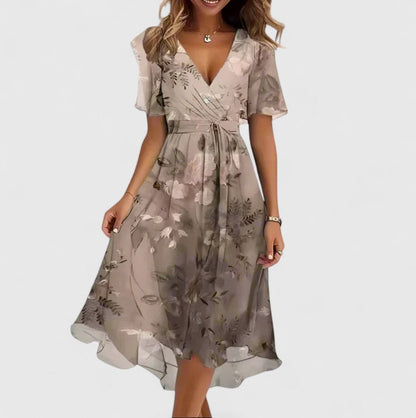 Anais | Vestido corto floral con mangas de volante