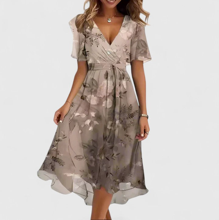 Anais | Vestido corto floral con mangas de volante