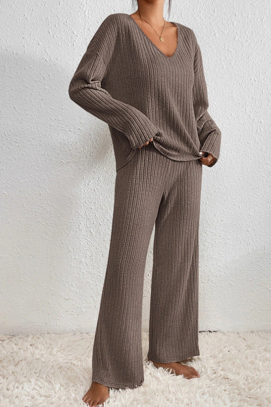 Callie | Conjunto de estar por casa de dos piezas en canalé para mujer