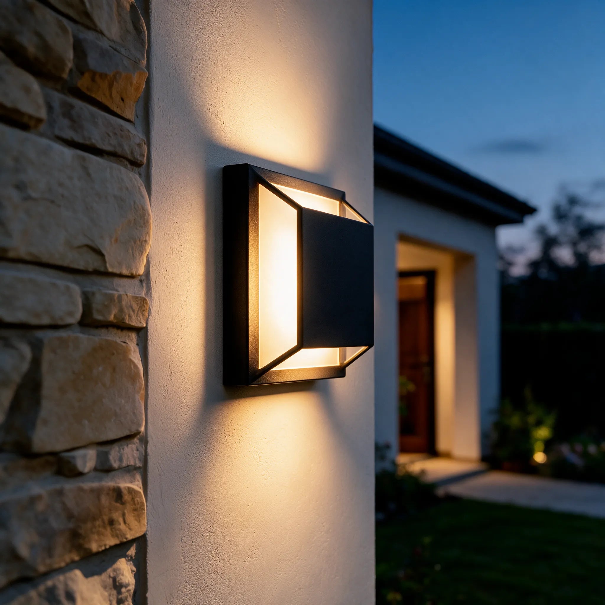 BeseGlow · Aplique LED Cuadrado para Exterior — detalle