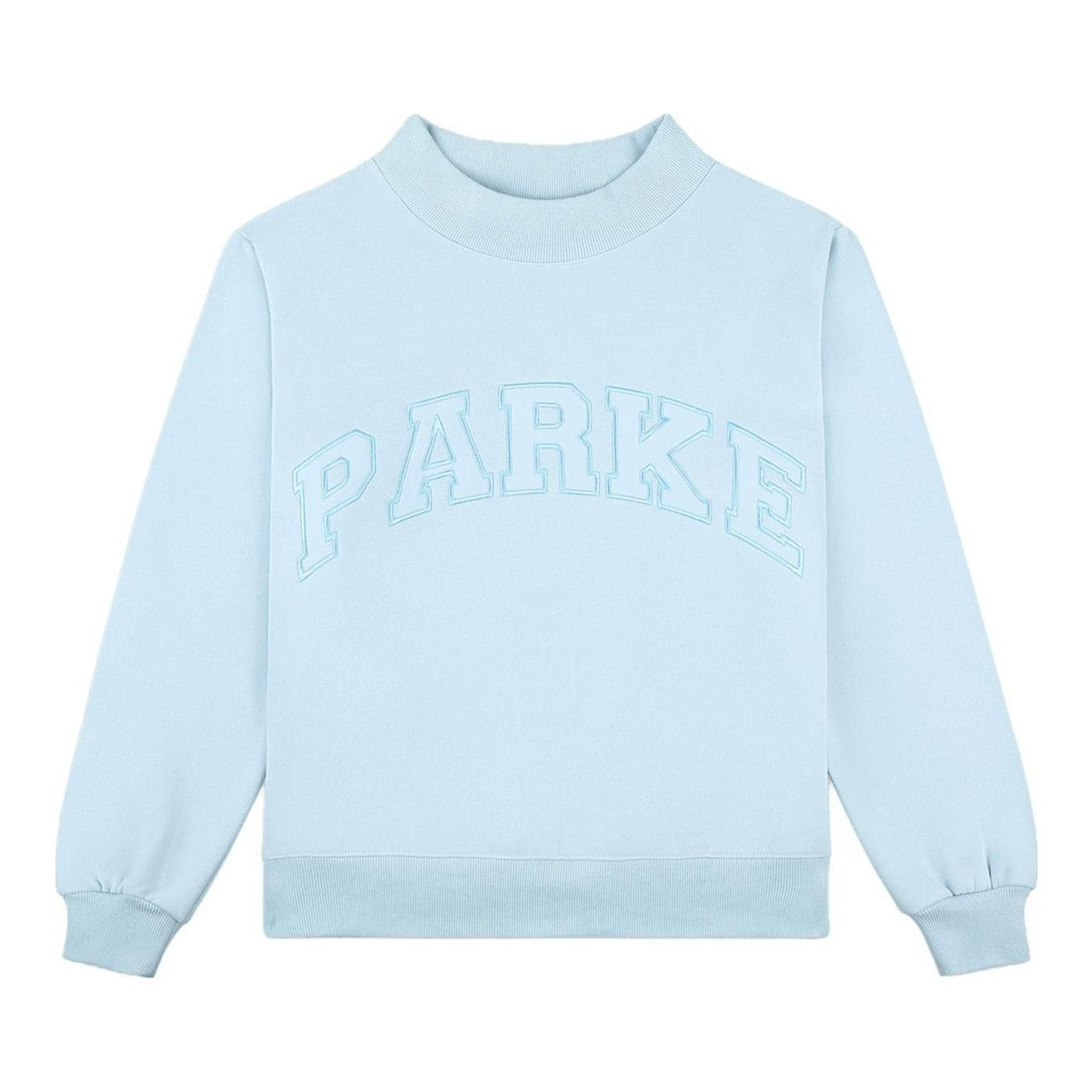 Sudadera Varsity de cuello perkins en azul hielo