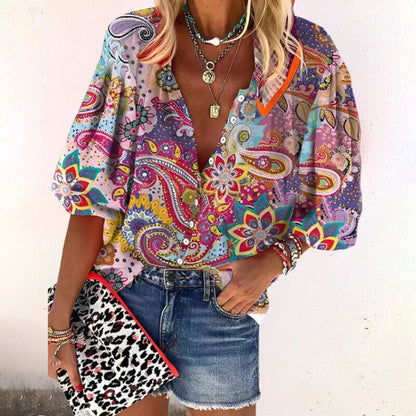 Brielle | Blusa floral con botones delanteros