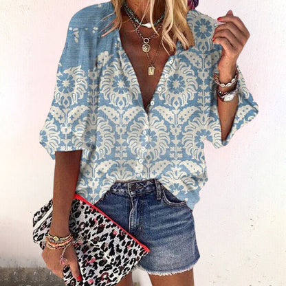 Brielle | Blusa floral con botones delanteros
