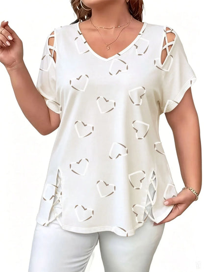Blusa mujer con estampado tie-dye y detalles entrelazados