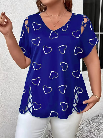 Blusa mujer con estampado tie-dye y detalles entrelazados