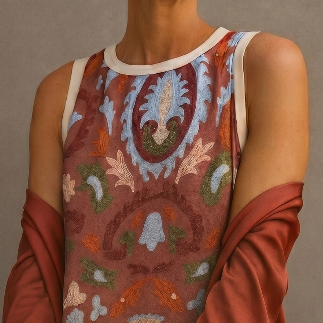 Conjunto de vestido largo para mujer con chaleco abierto a juego