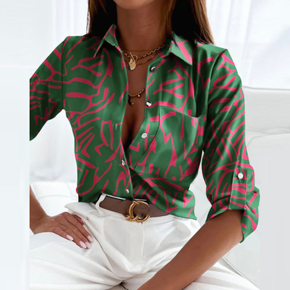 Gabriella | Blusa de botones con estampado geométrico