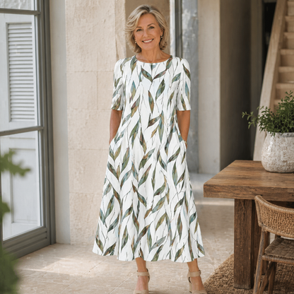 Jonquil | Vestido midi informal de corte evasé con estampado floral