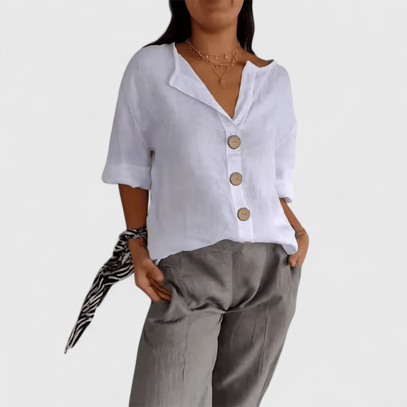 Olivia | Blusa holgada con escote de pico