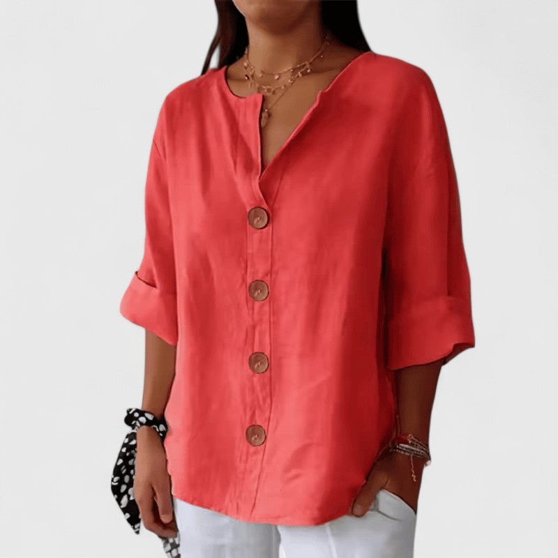 Olivia | Blusa holgada con escote de pico