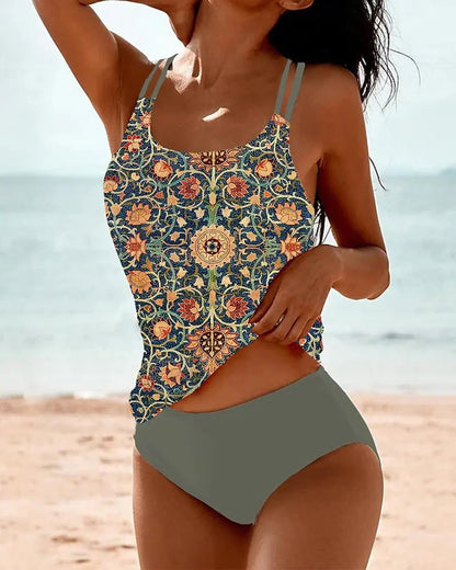Prune | Tankini estampado de dos piezas