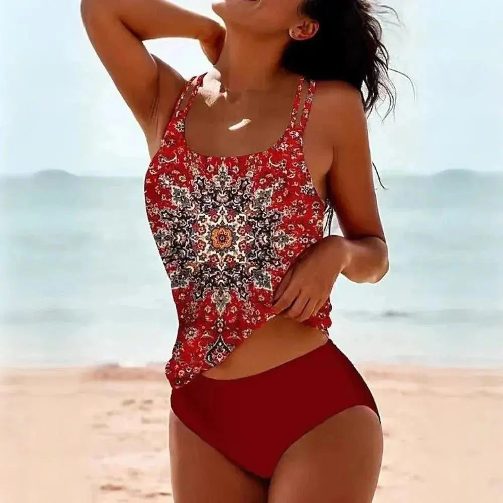 Prune | Tankini estampado de dos piezas