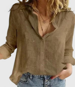 Sabine | Blusa holgada con solapa y botones